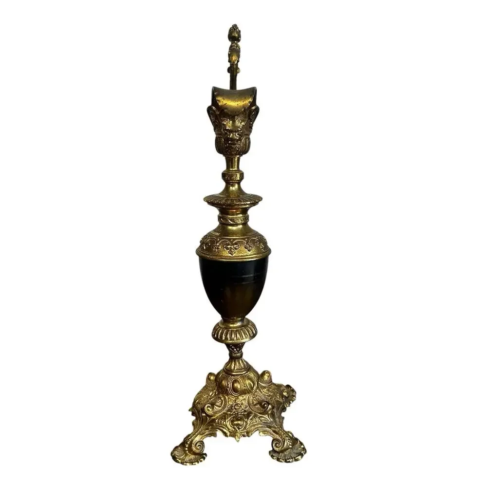 Vintage Ornate 17” Tall Large Brass Ewer Urn Candle Holder Decor *Read*